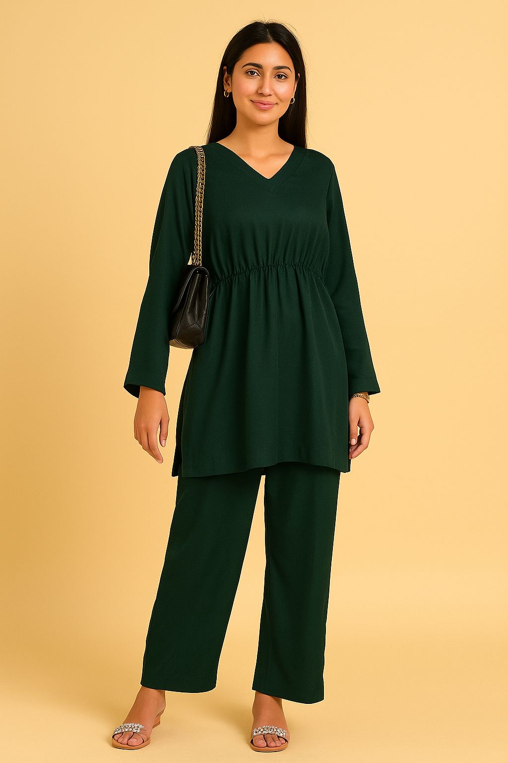 2 Piece Plain Georgette Set