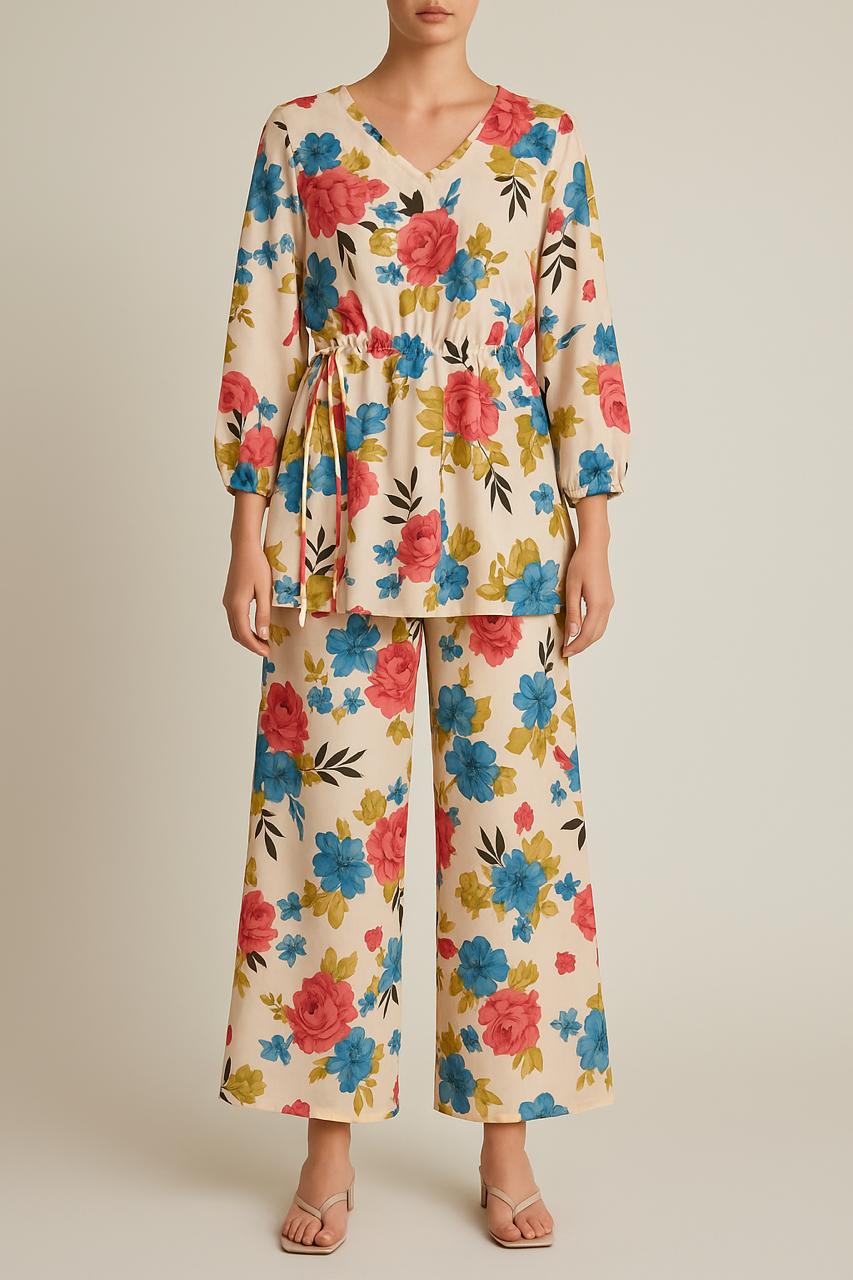 2 Piece Printed Georgette Co Ord Set